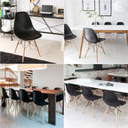 Furmax Modern Style Dining Chair Mid Century Modern DSW Chair, Shell Lounge Plastic Chair for Kitchen, Dining, Bedroom, Living Room Side Chairs Set of 4(Black)