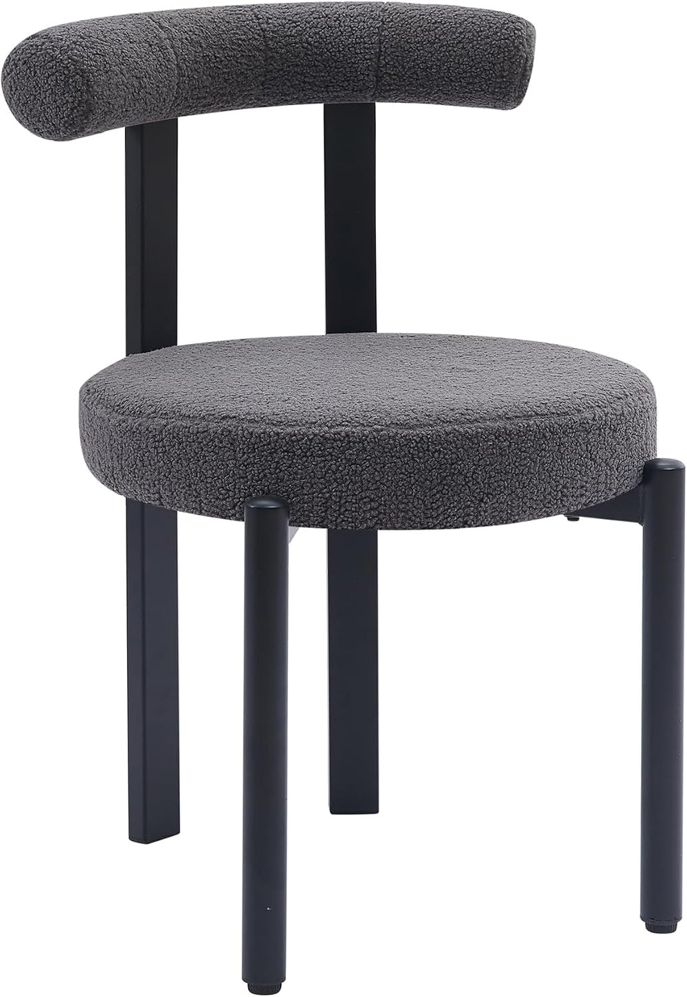 Boucle Dining Chairs Set of 4 Kitchen & Dining Room Chairs(Gray) | Mid Ce...