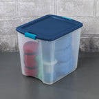 Sterilite 12-Pack Latch and Carry, Clear Plastic Storage Bins with Latching Lids and Full-Grip Handles, 27 Gallon