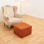 Asuprui Square Pouf Ottoman Foot Rest, Orange, 20x14 in,All-One Foam Filler | Footstool Ottoman,Stuffed Pouf Ottoman,All-One Foam Filler, Footrest,Beanbag Chair,Floor Pouf for Living Room Wedding Bedroom