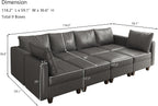 EASE MOOSE Modular Sectional Sofa Sleeper Couch with Storage,Faux Leather Large Moduar Sleeper Sofa Sectional Sofa Bed Modular Couch for Living Room