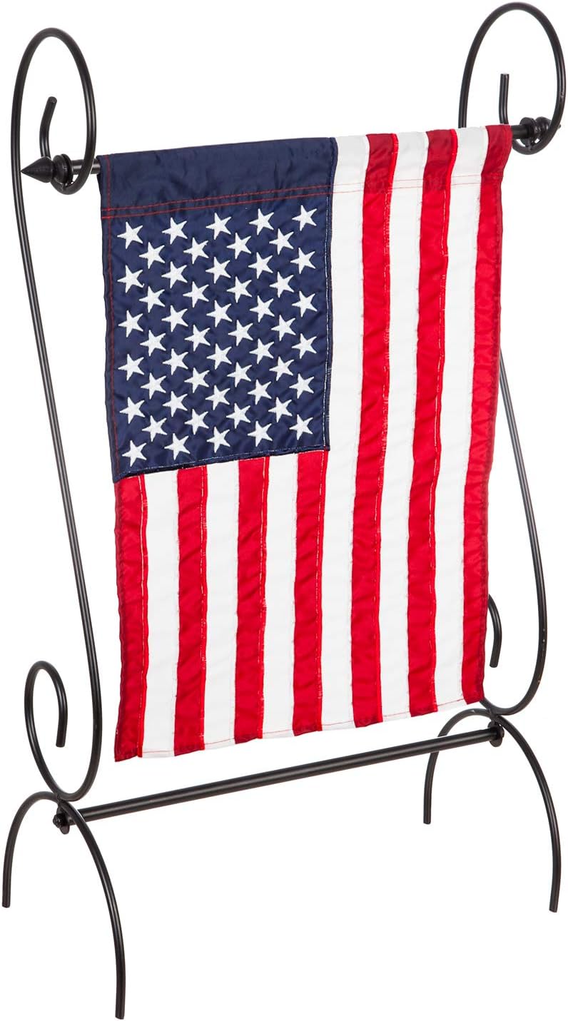 Evergreen Scroll American Garden Flag Stand | Premium Metal Iron Flag Holder ...