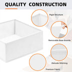 Criusia Drawer Organizer Clothes 6 Pack White- Dresser Organizer Bins for Closet Bedroom - Baby Clothes Organizers and Storage for Nursery Organization -Sock Underwear Drawer Organizer Divider