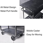 Industrial 3 Tier Mobile Bar Cart Rustic Metal Serving Cart with Wheels and Side Handles Vintage Rolling Kitchen Stand Cart-LxWxH: 36.2 * 15.75 * 30.5inch
