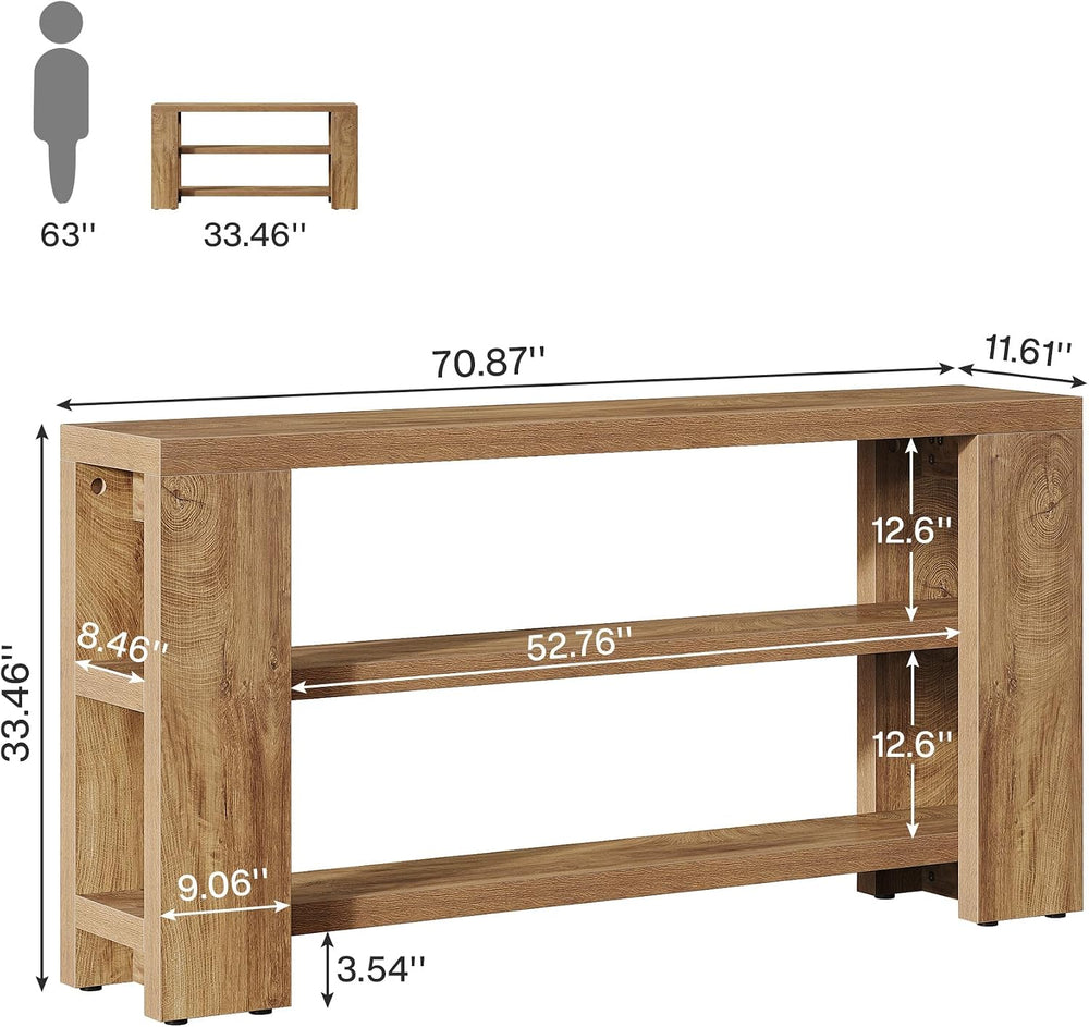 Tribesigns 70.9-Inch Extra Long Console Table with Storage, Narrow Wooden Sof...