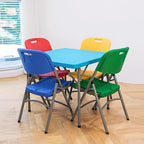 Folding Chairs, Heavy Duty Foldable Chair Portable HDPE Plastic Seat with Steel Frame for Indoor Outdoor(Green)
