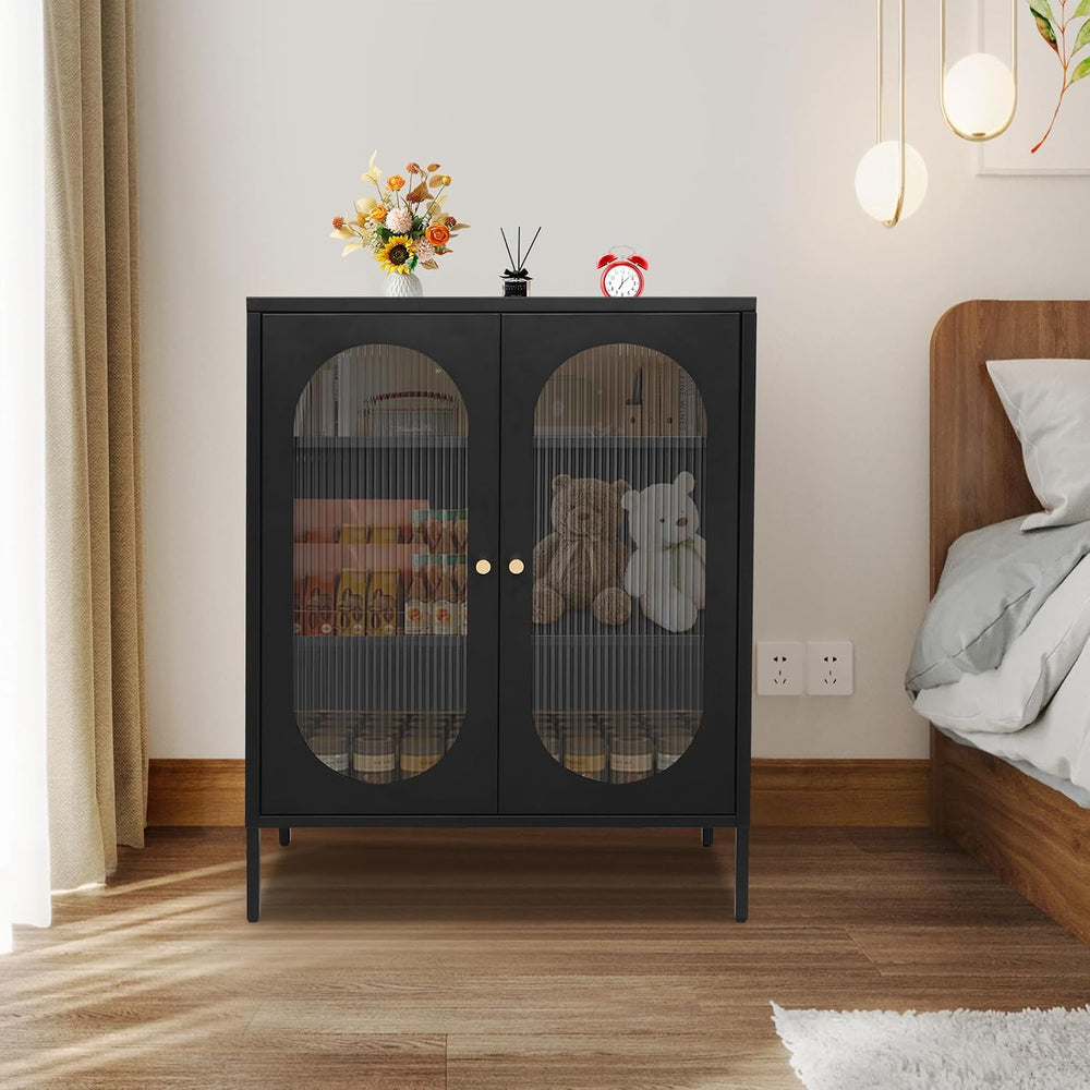 Xuthusman 3 Tier Floor Storage Cabinet, Freestanding Storage Unit with Adjust...