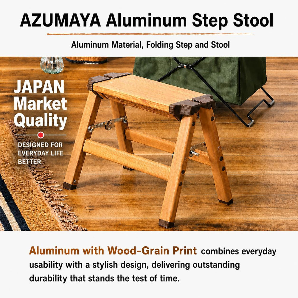 AZUMAYA PC-401 Folding Step 11.5" Inches Height Aluminum Frame Material,...