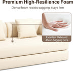 78.8" Convertible Sofa Bed, 5-in-1 Boneless Couch, No Assembly,Cream | Corduroy Boneless Loveseat Sleeper Sofa,Boneless Chair for Living Room,Futon Sleeper Couch with Removable Armrests & Pillows