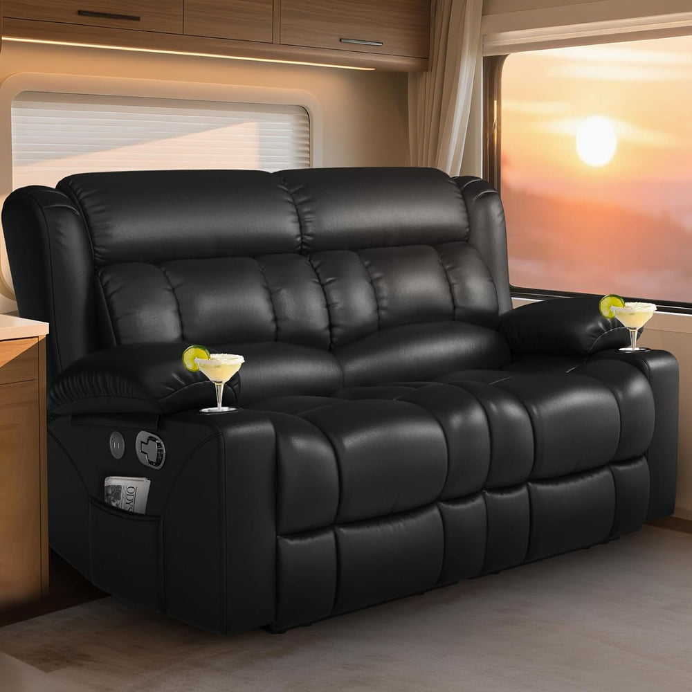 RV Loveseat Recliner Sofa, Reclining Loveseat Home Theater Seating with USB P...
