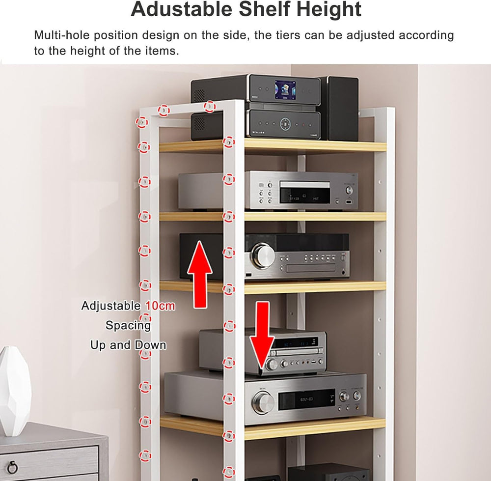 7-Tier Heavy Duty Audio Component Rack, 140cm Tall - Hifi Amplifier Rack | Au...
