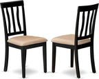 East West Furniture QUAN5-BCH-C 5 Piece Kitchen Table Set for 4 Includes a Rectangle Dining Room Table with Butterfly Leaf and 4 Linen Fabric Upholstered Chairs, 40x78 Inch, Black & Cherry