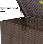 180 Gallon Pro Outdoor Storage Box Waterproof Lockable Resin Deck Box Large, Patio Storage Bin for Pool Accessories Cushion Furniture, Garden Tools, UV-Resistant Outside Delivery Brown
