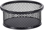 1Pc Black Metal Paper Clip Holder Mesh Paperclip Bowl Binder Clip Dispenser Desk Bobby Pin Container Organizer for Home Office Classroom School Desk Supplies Holders