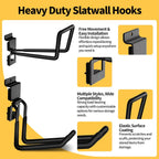 Slatwall Hooks 25 Pack, Heavy-Duty Metal Garage Slat Wall Hook Kit (10 Types), Rust-Resistant Storage Hooks for Tools, Ladders, Bikes & Garden Equipment, Fits Standard Slatwall Panels