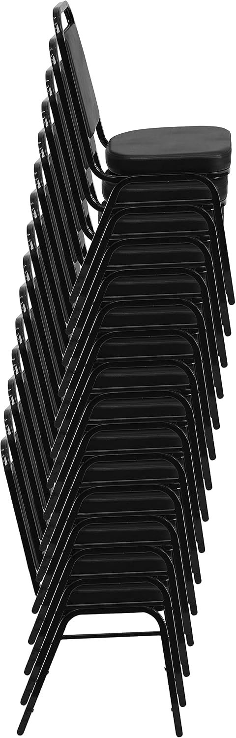 Flash Furniture Hercules Vinyl Banquet Chair, Black, 4-Pack
