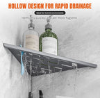 Corner Shower Shelf with Rozar Hole,Rustproof Stainless Steel Corner Shower Caddy Organizer Modern Sturdy Shower Shelf for Inside Shower 10" Large Capacity No-Drill Rack Storage Bathroom Accessories