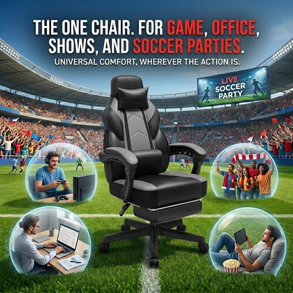 Gaming Chair for Adult, Computer Chair with Footrest Video Game Chair Big and...