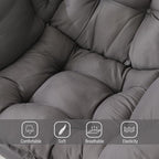 Welnow Lazy Chair for Living Room, Modern Reading Lounge Accent Chair with Armrests and a Side Pocket, Leisure Upholstered Lazy Sofa for Small Space, Bedroom, Dorm, Dark Grey