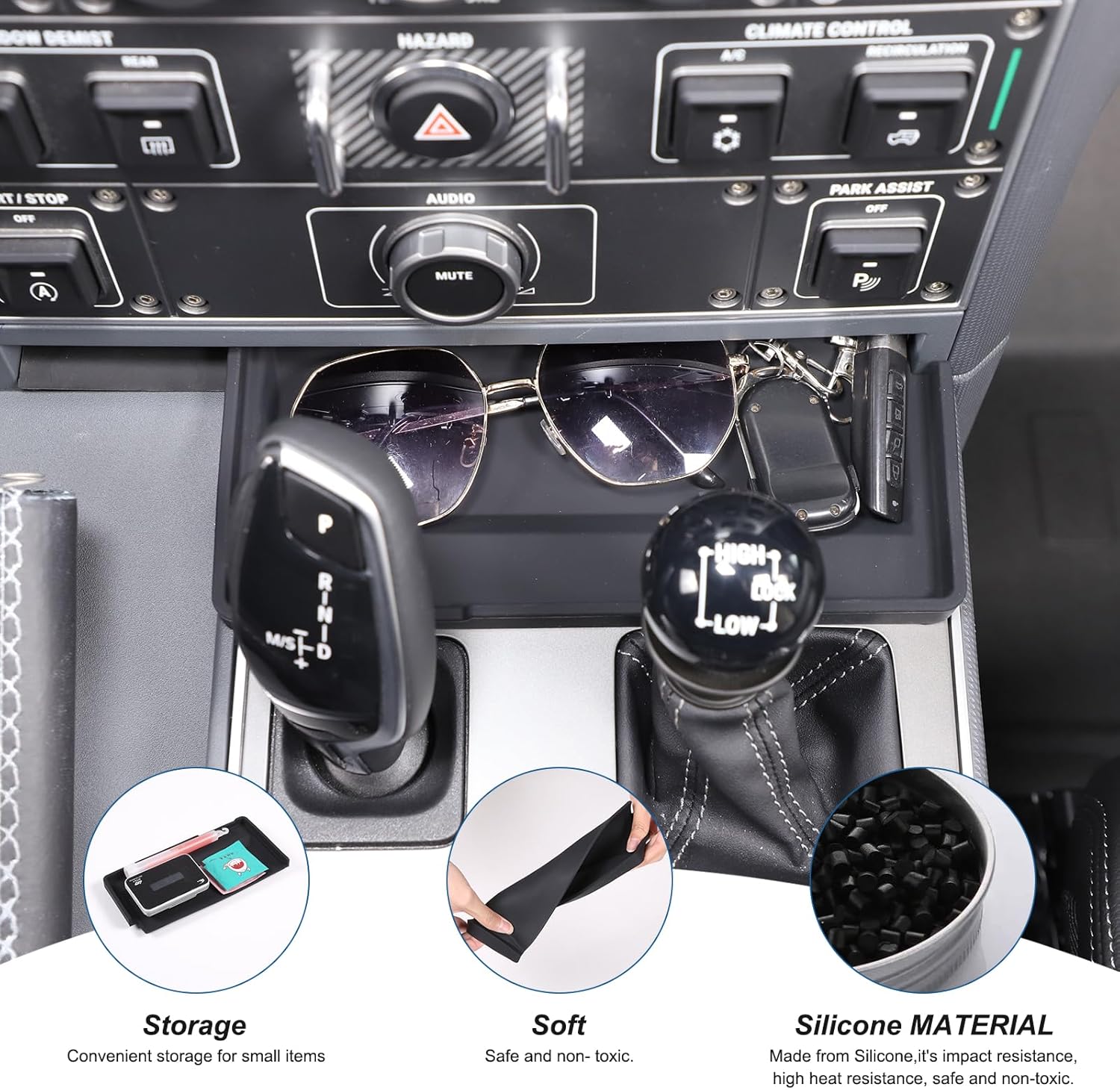 Gear Shift Center Console Front Tray Organizer Compatible with INEOS Grenadier 2020-2024, Center Console Organizer Insert Tray Accessories (Black)