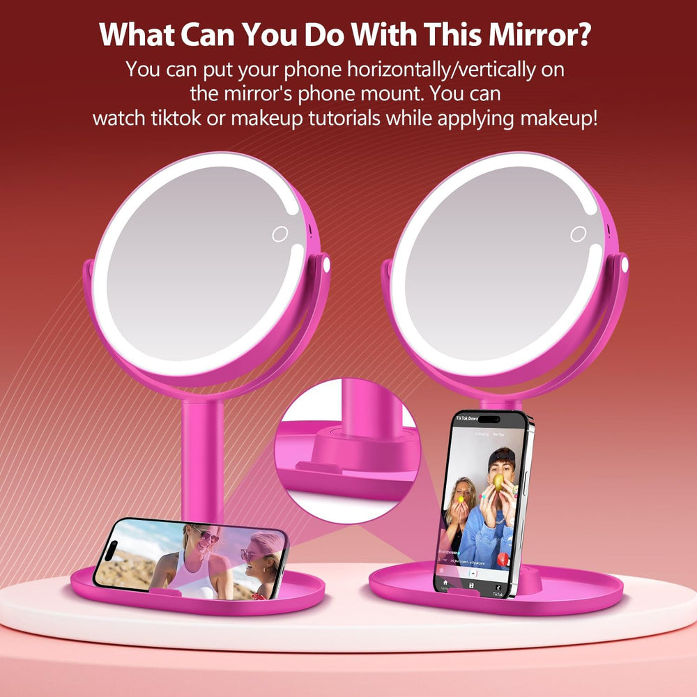 MIYADIVA Makeup Mirror with Lights, 20X Magnifying Mirror with Light and Touc...