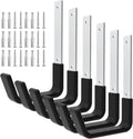 Heavy Duty Utility Hooks - Wall Mount, Hooks for Garage, Hose, Bike, Ladder, Leaf Blower Hanger (6 Medium)