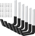 Heavy Duty Utility Hooks - Wall Mount, Hooks for Garage, Hose, Bike, Ladder, Leaf Blower Hanger (6 Medium)