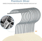 Velvet Hangers Space Saving Non Slip Pant Velvet Hangers, DUDUCOFU 4 Pack Beige Multi Layer Clothes Hangers Closet Organizer for Pants Trousers Scarf