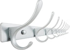 SKOLOO Coat Rack Wall Mounted - 10 Hooks, Heavy Duty, Stainless Steel, Metal Wall Hanger, Sturdy Coat Hooks for Hanging Coats, Jacket, Clothes, Hat, Cold Light Silver