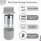 Original Canned Dog Food Storage Container | Silicone Can Cover Pet Food Sealer | BPA Free, Airtight, Dishwasher & Freezer Safe (Grey)