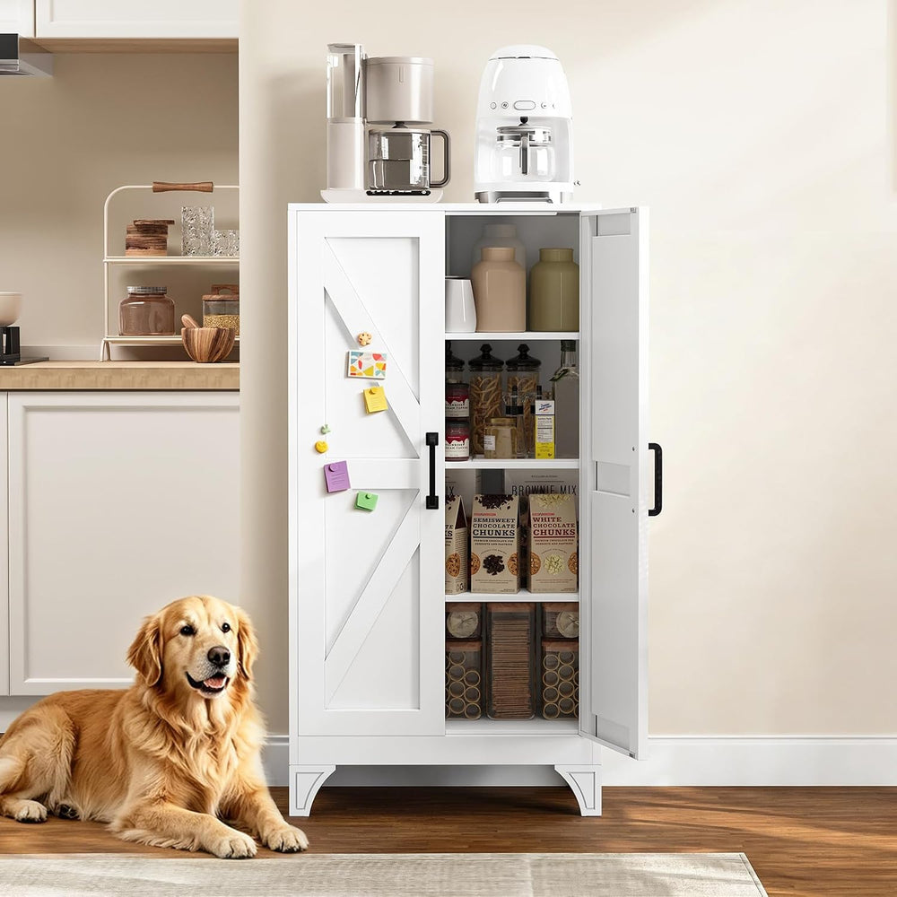 Yizosh Metal Storage Cabinet with 2 Doors and 3 Adjustable Shelves - 47"...