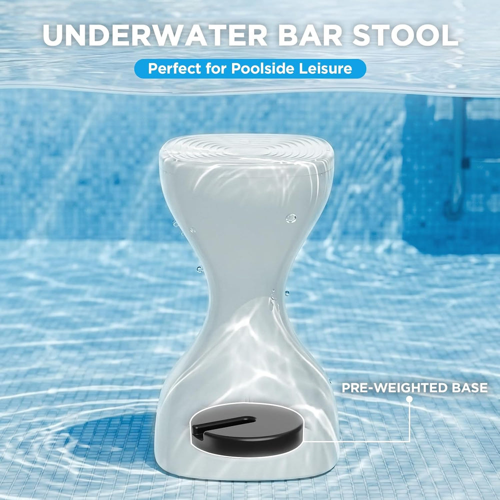 26" Pool Stools for Underwater, Pre-Weighted Pool Bar Stool Prevents Flo...