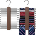 Tie Hanger,Tie Organizer for Closet 20 Storage Capacity,Wooden Necktie Organizer Tie Holder,360 Degree Rotating Accessory Organizers for Tie,Belt,Scarf