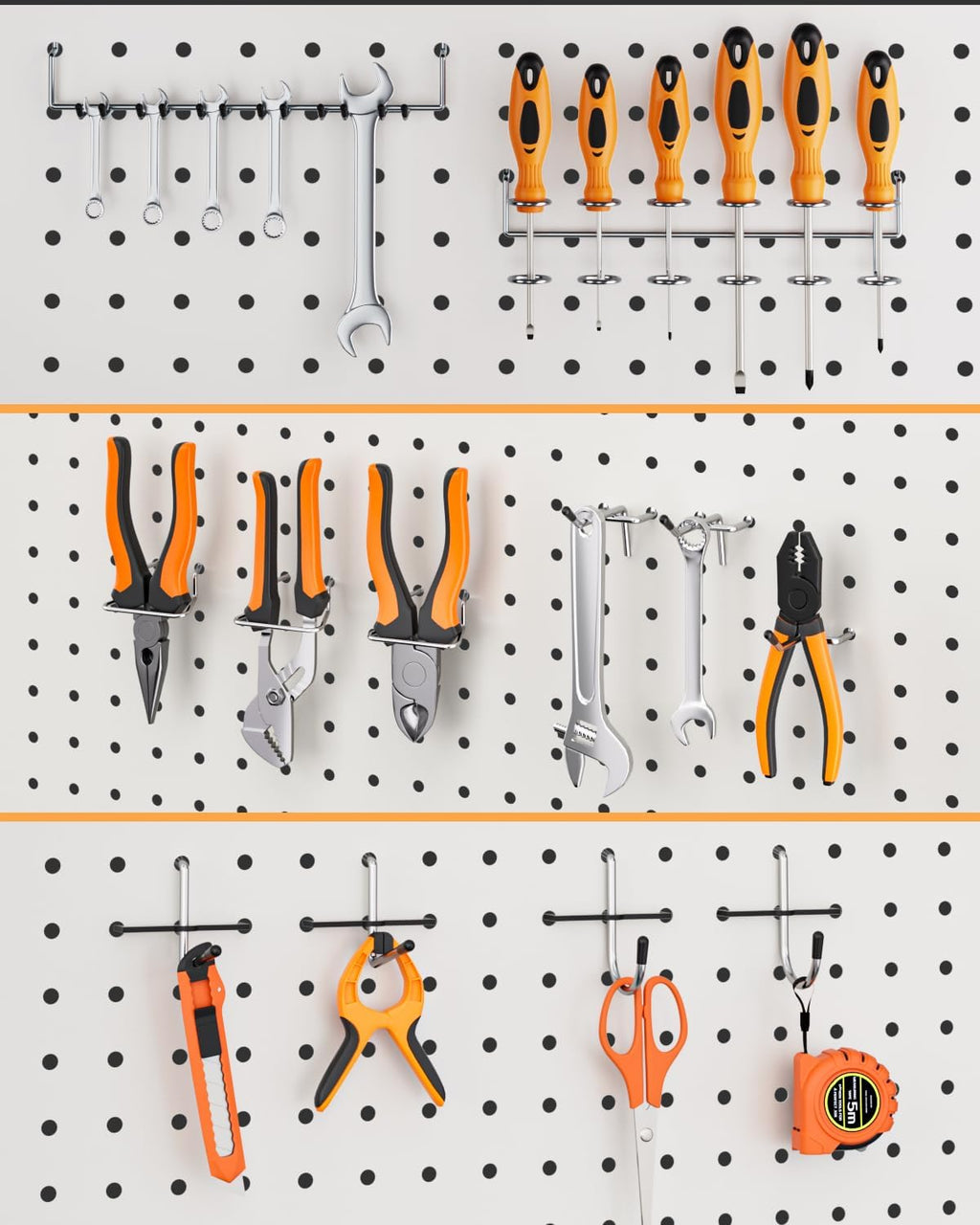 INCLY Pegboard Hooks Set for Hanging Tools, 206PCS Heavy Duty Peg Hook Hanger & Holder Fit 1/4 1/8 Inch Pegboard for Craft Assortment Garage Organizer Bins Attachment Peg Board Accessories