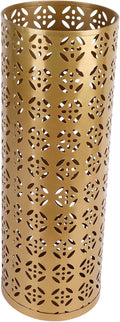 Metal Stylish Hollow Copper Pattern Umbrella Holder Bin for Entryway, Rustproof Indoor Umbrella Stand for Home Office, 1pc (Large)