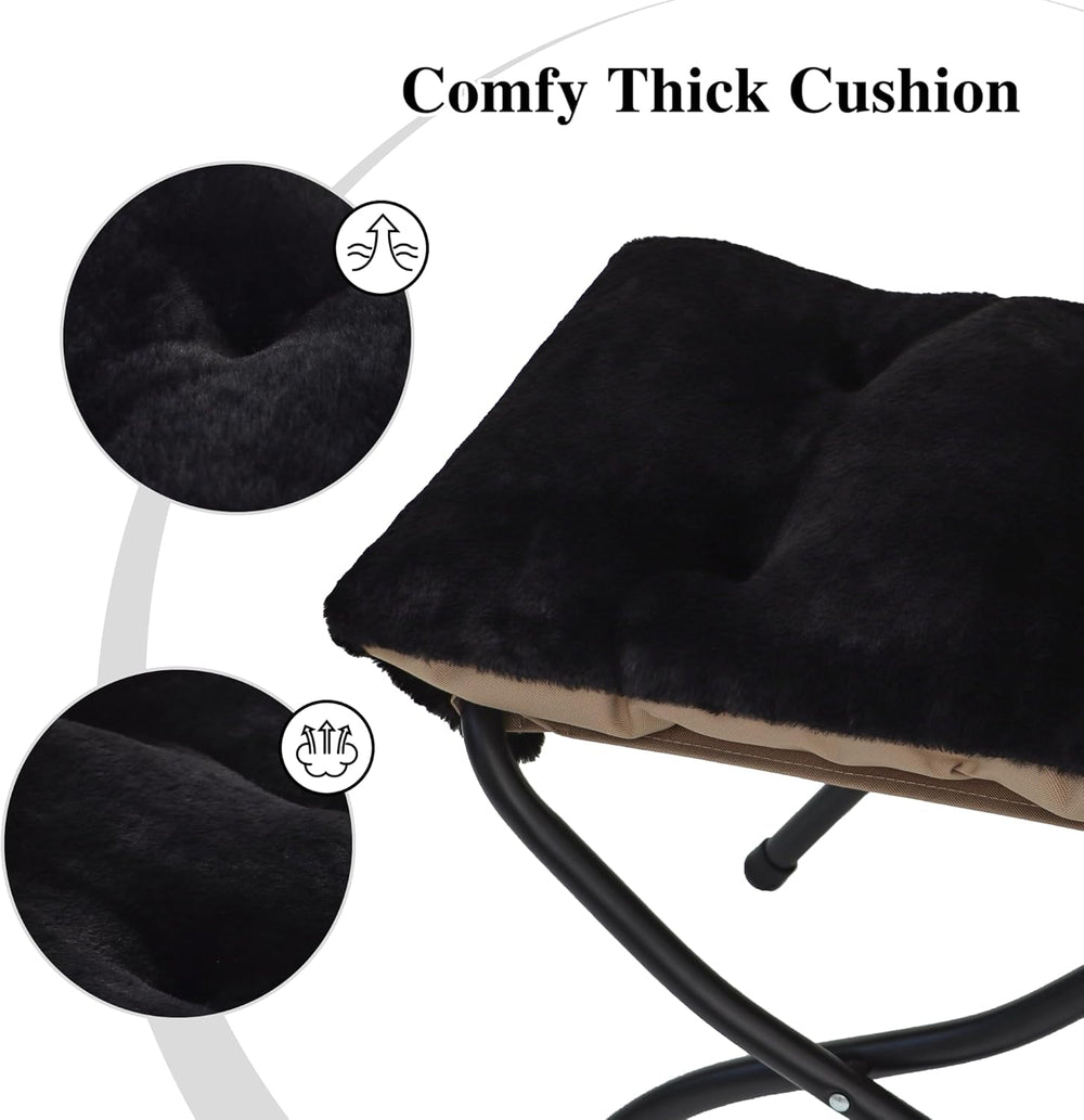15"(H) Folding Ottoman, Foldable Footrest Stool, Portable Small Foot Sto...