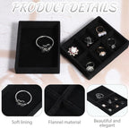2 PCS Black Velvet Stackable Ring Organizer Tray, Earrings Display Tray Storage, Small Jewelry Trays, Display Storage Holder for Ring Earrings Jewelry (2 Styles)