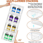 6 Pack Thicken Shoe Organizer Stackable,Upgraded Sturdy Shoe Storage Box with Magnetic Door,Shoe Containers for Sneaker Display,White