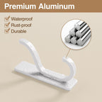 pickpiff 10-Pack Self Adhesive Wall Hooks for Hanging - 13 LB Strong Hold, Sticky Hangers for Coat, Towel, Purse, Keys, Bag - for Wall, Door, Bathroom, Shower, Dorm, Kitchen - Stainless Metal, White