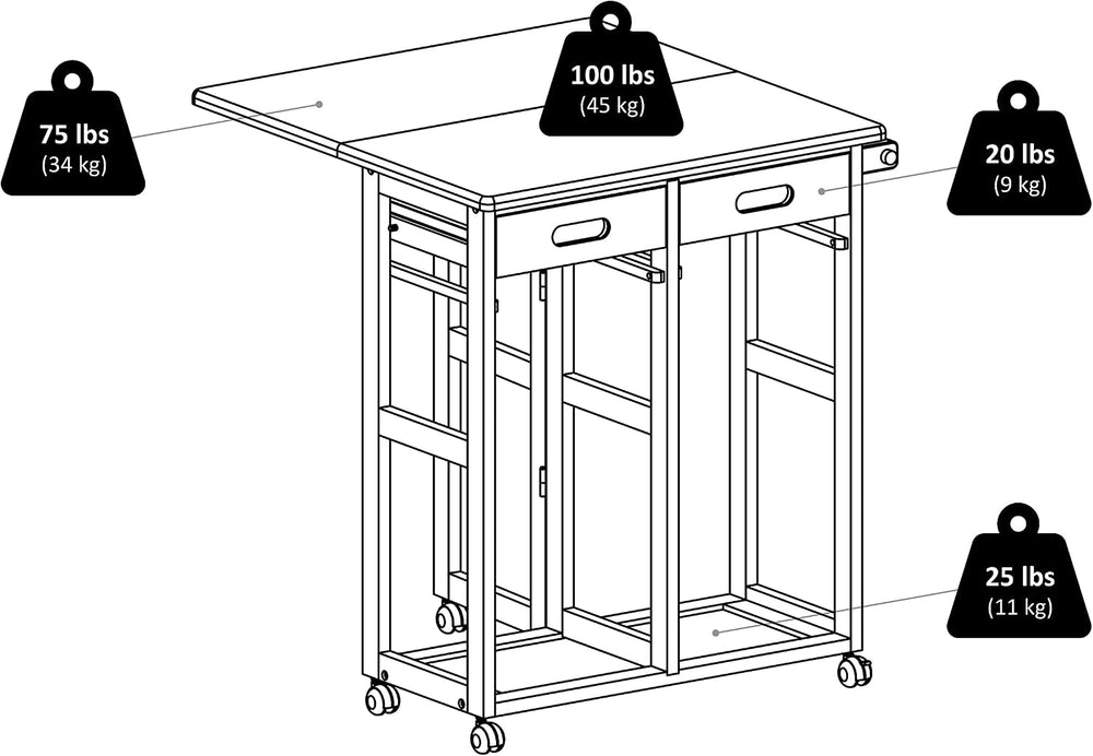 Winsome Suzanne Kitchen Table Set with Stools, Coffee, 33" | Convenient ...