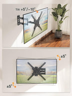 ELIVED TV Wall Mount for Most 26-60 Inch TVs, Wall Mount Bracket Max VESA 400x400mm, Swivel and Tilt Full Motion TV Mount with Single Stud Perfect Center Design, Corner Mount Holds up to 77 lbs.
