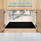 Under Sink Mat, 28"x22" Under Sink Mats for Kitchen, Silicone Waterproof Under Sink Liner, Sink Cabinet Organizer Tray with Drain Hole