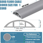 Floor Cord Covers for Wires 12FT Cable Hider Wire Cover Self Adhesive Cord Hider Floor for Offices, Homes, Workshops, Warehouses Cable Cavity 0.39" W x 0.27" H
