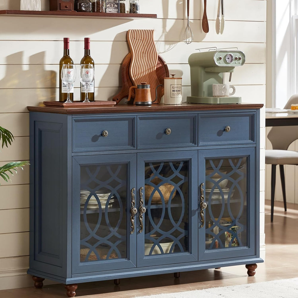 Joaxswe Farmhouse Sideboard Buffet Cabinet with Storage,48" Large Creden...