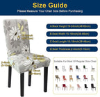 Dining Chair Covers, 4pcs Stretch Kitchen Chair Covers, Removable Washable Chair Slipcovers for Home, Hotel, Banquet (Grey Flower)