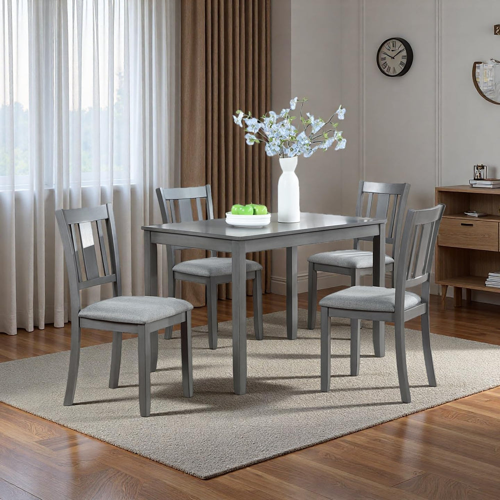 RuiSiSi 5 Piece Dining Table Set for 4, Farmhouse Kitchen Table with 4 Padded...