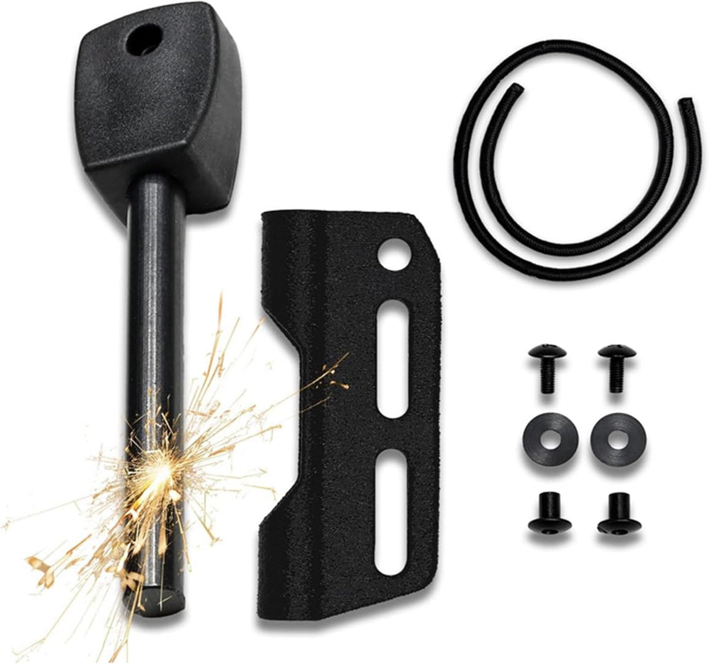Fire Steel Holder for Kydex Sheath With Fire Starter Kit, Camping Essentials,...