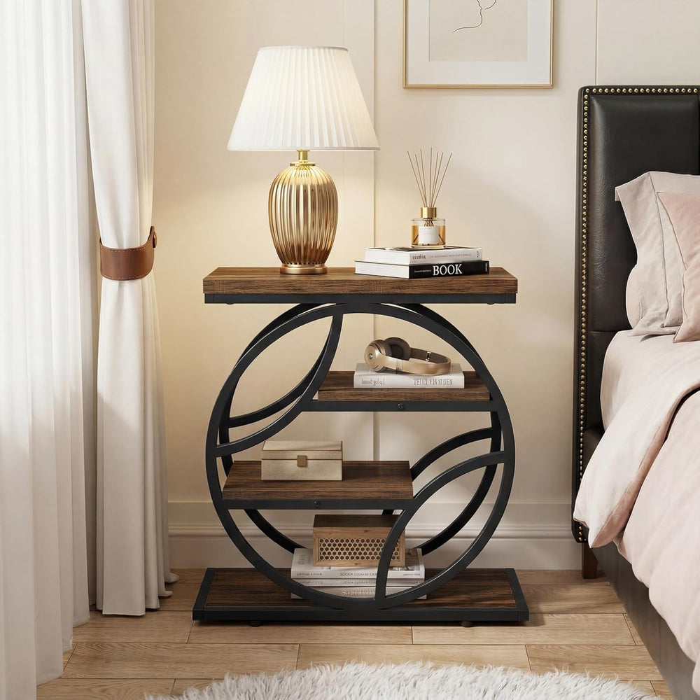 Tribesigns 25-Inch End Table for Living Room, Small Side Table with 4-Tier St...