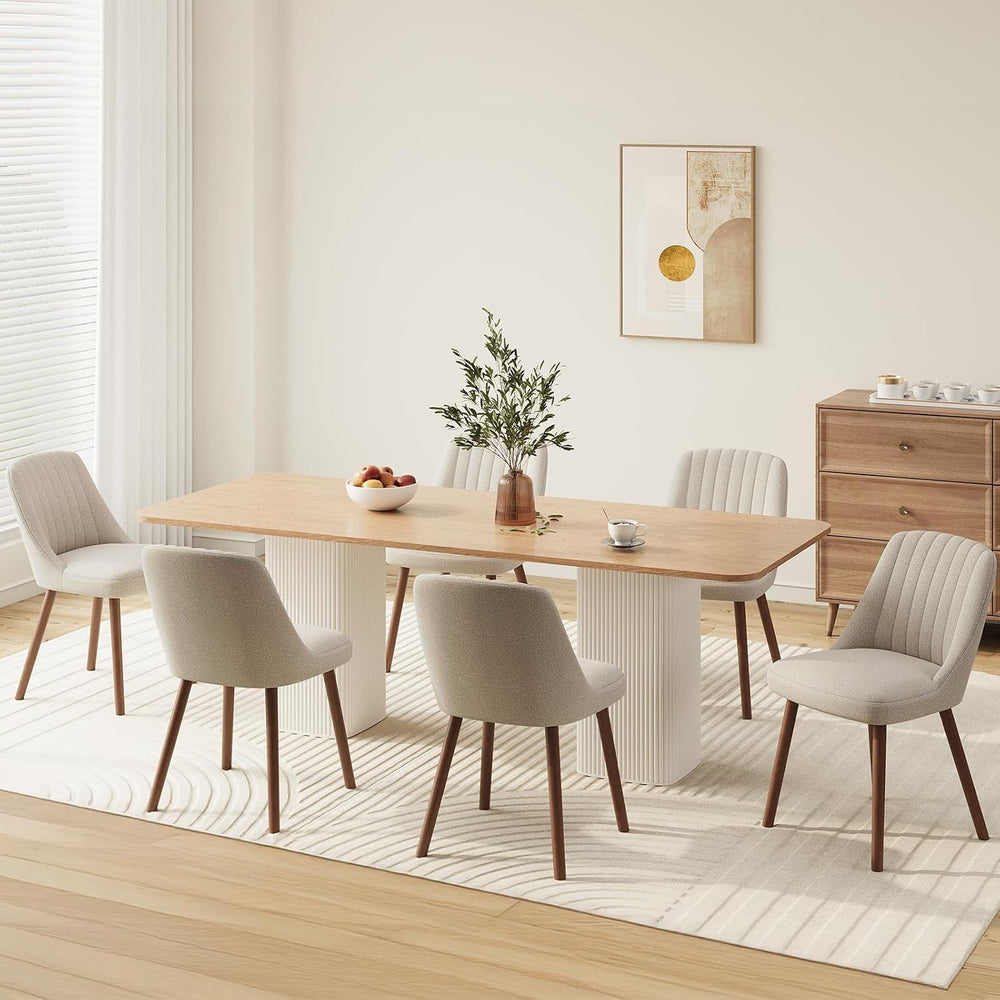 MALOL Upholstered Dining Chairs Set of 6, Modern Fabric Kitchen Chairs with B...