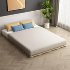 Foldable Floor Bed Frame, Breathable Wooden Roll-Up Slats Base for Japanese Futon Mattress, Low Profile Sleep Bedding (Queen)